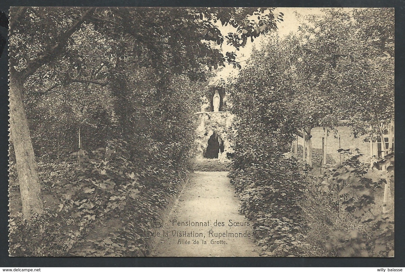 +++ CPA - RUPELMONDE - Pensionnat Des Soeurs De La Visitation - Allée De La Grotte - Nels  // - Kruibeke