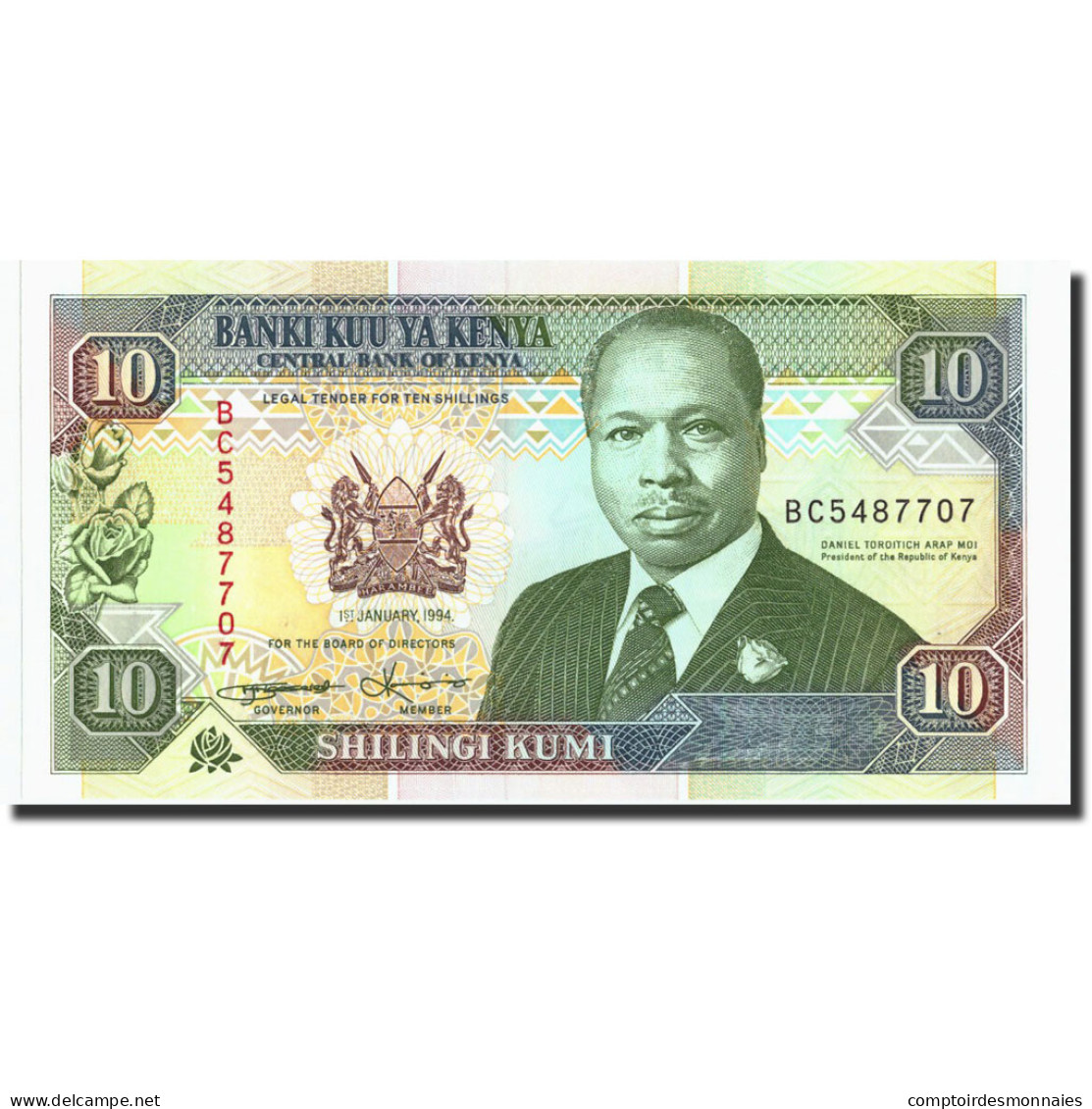 Billet, Kenya, 10 Shillings, 1994, 1994-01-01, KM:24f, NEUF - Kenia