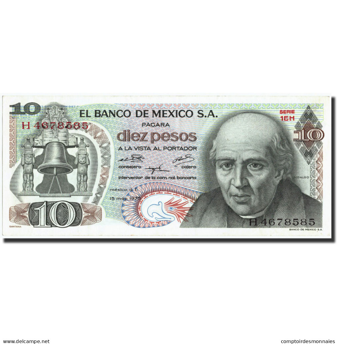 Billet, Mexique, 10 Pesos, 1975, 1975-05-15, KM:63h, SUP - México