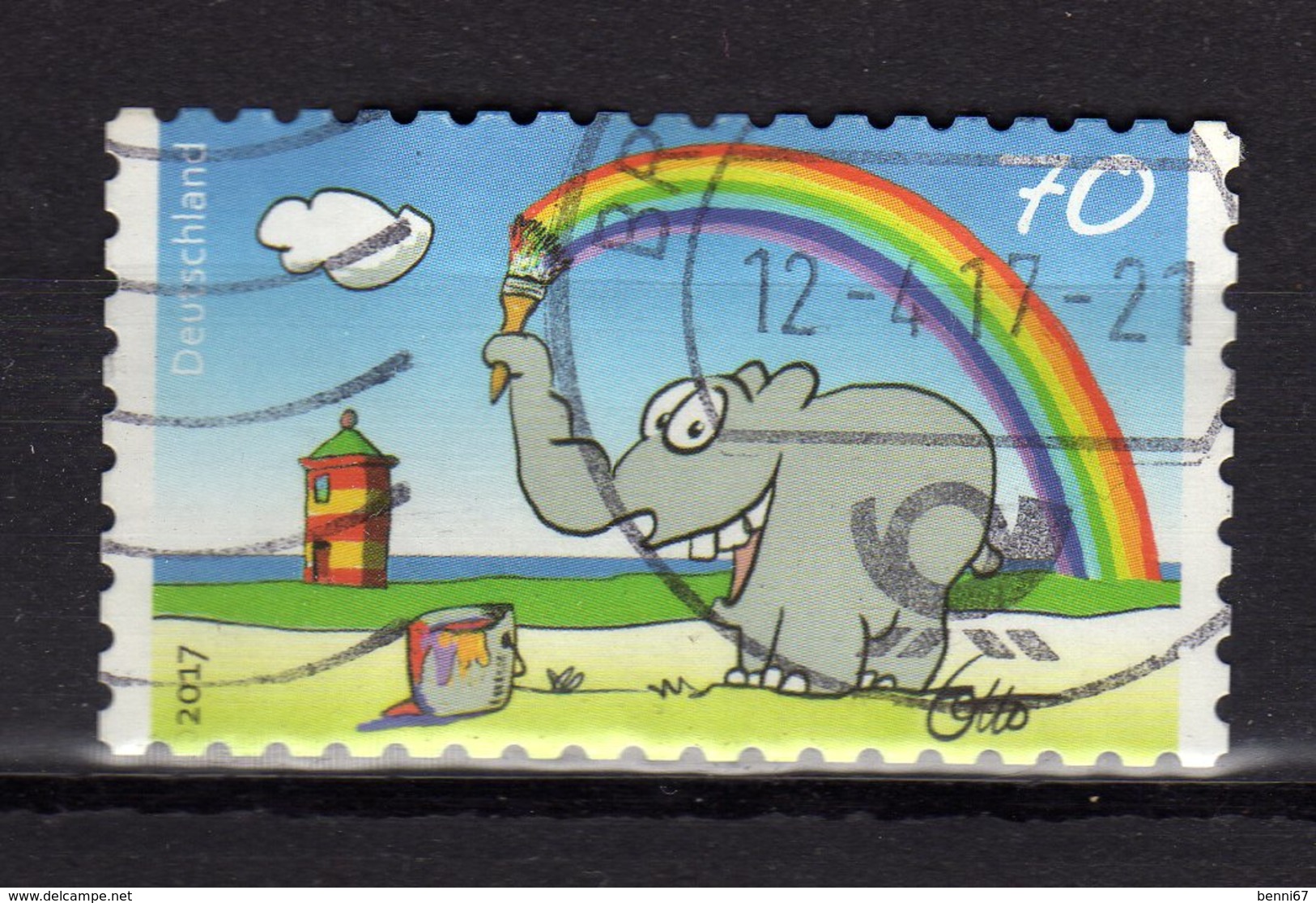 ALLEMAGNE Germany 2017 Nouveauté  Elephant Arc-en-ciel   Obl. - Gebraucht