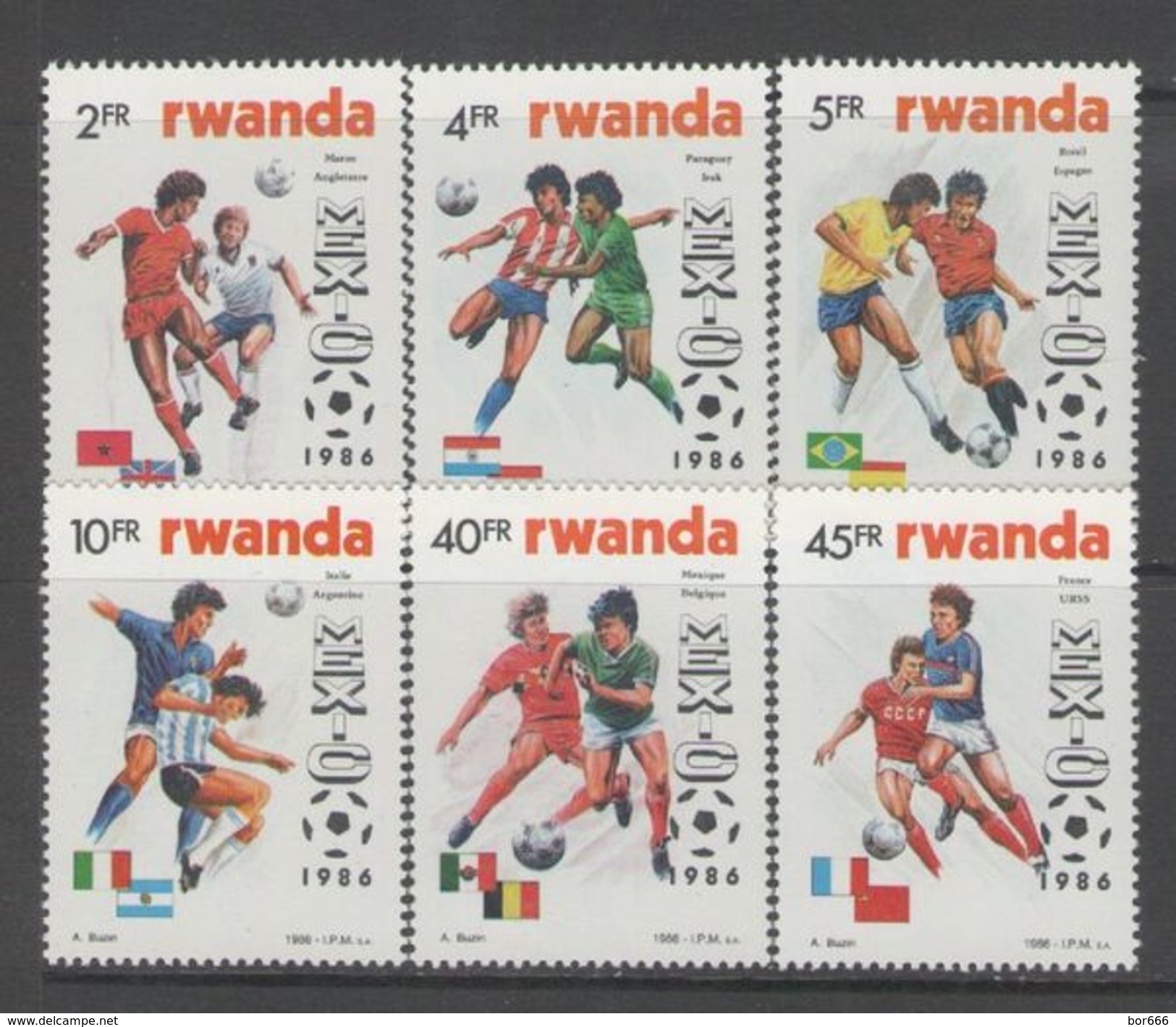 Rwanda - SOCCER / FOOTBALL 1986 MNH - Unused Stamps