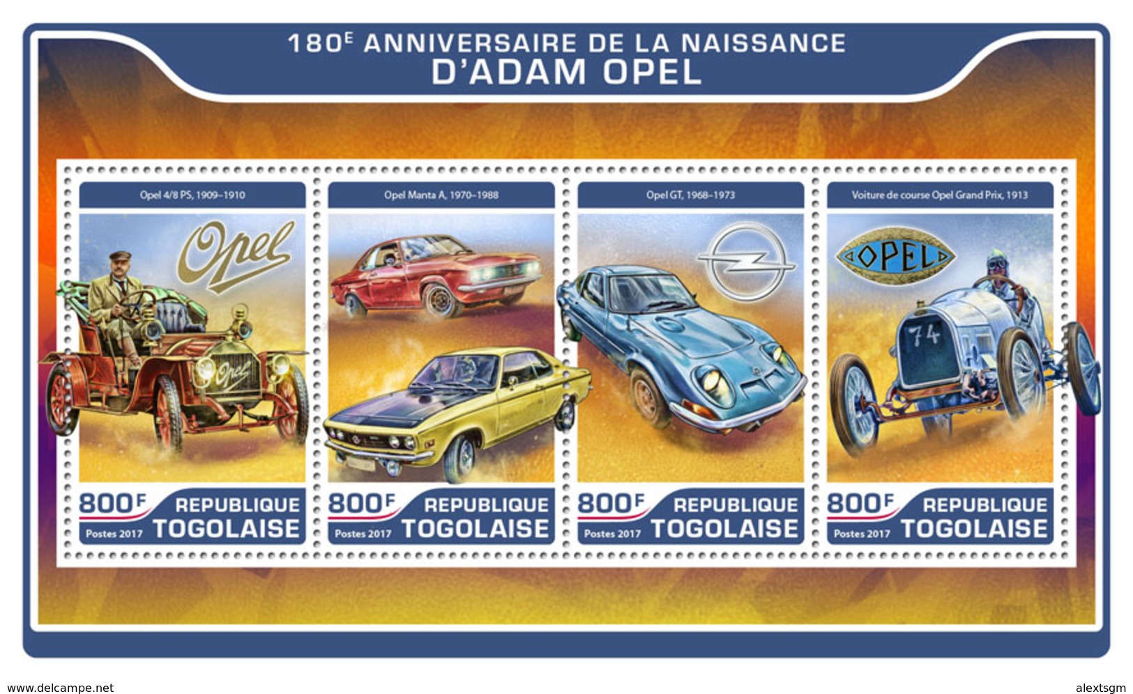 TOGO 2017 - Opel Cars. Official Issue. - Automobile