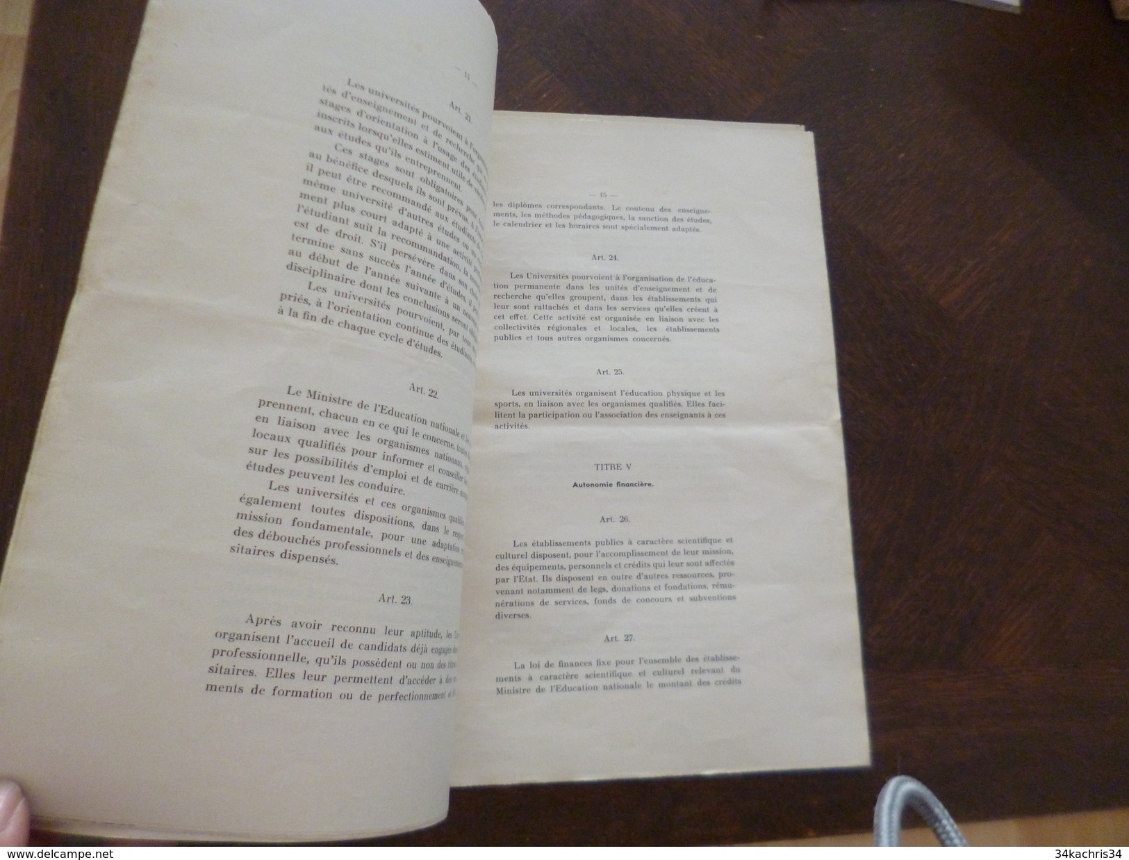 Original Loi D'orientation De L'enseignement Supérieur 7/11/1968. 24 Pages - Decreti & Leggi