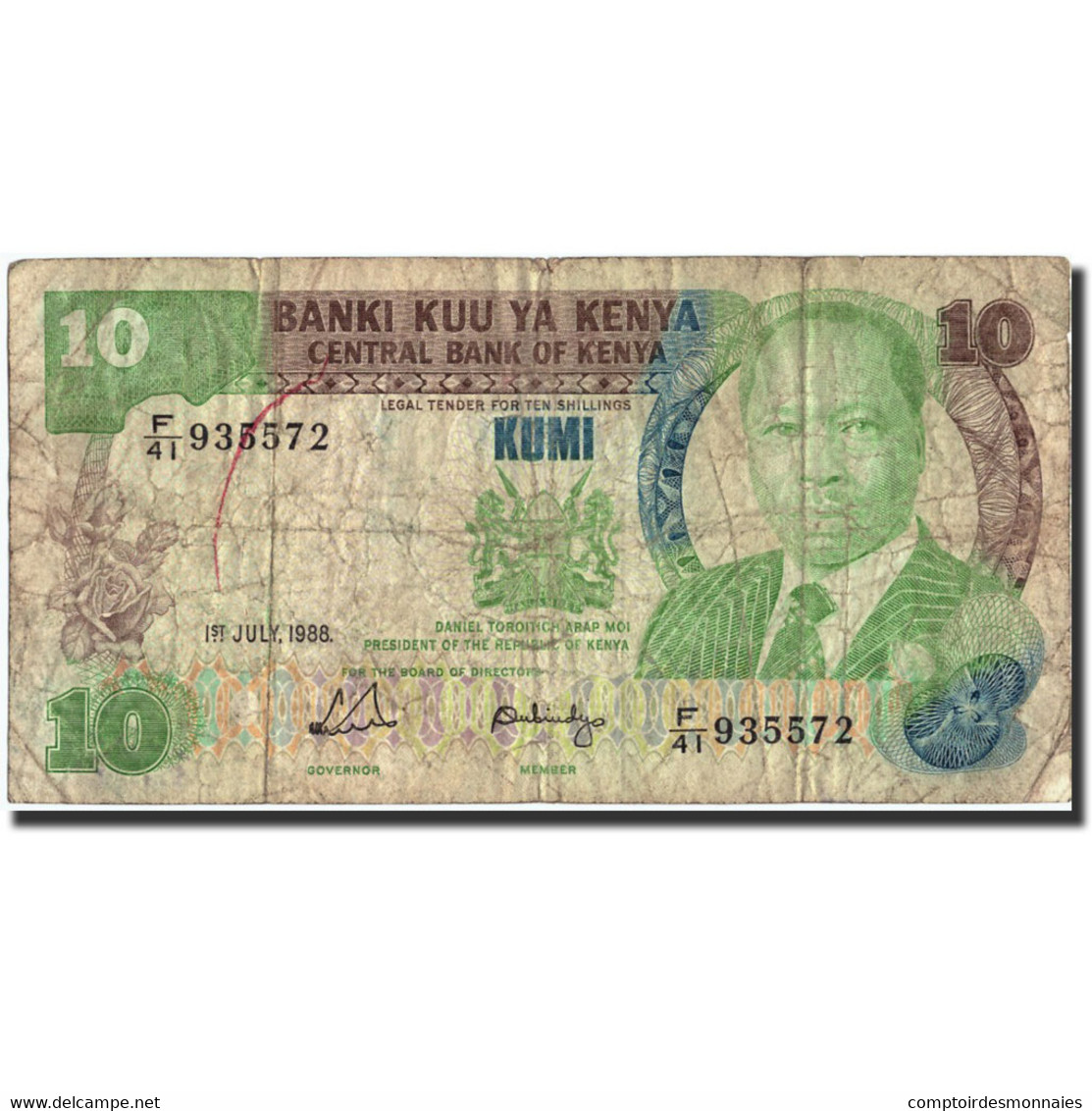 Billet, Kenya, 10 Shillings, 1988, 1988-07-01, KM:20g, B - Kenya