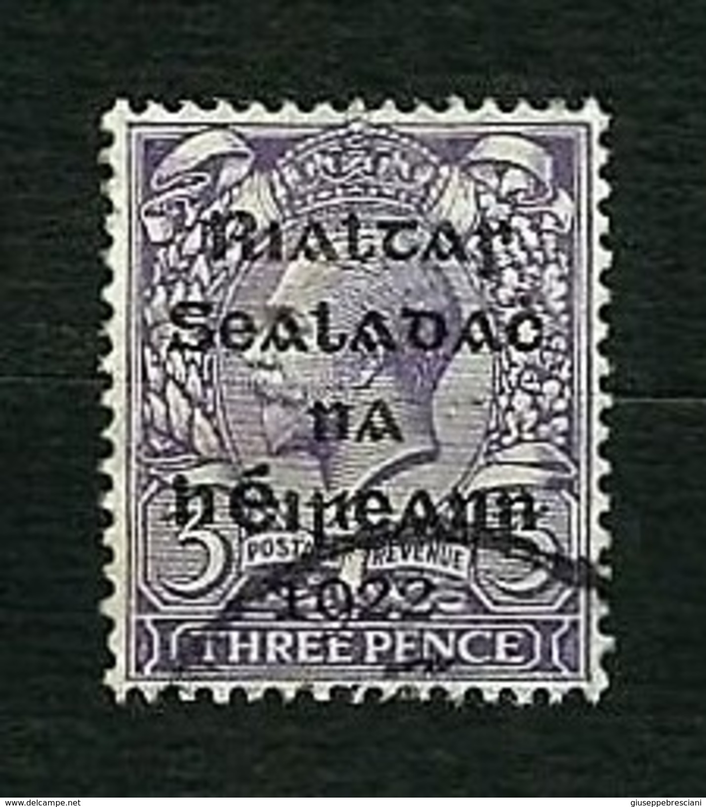 IRLANDA 1922 - Governo Provvisorio - Effigie Di Re Giorgio V -  3 P. Violetto - Sg:IE 5 - Gebraucht