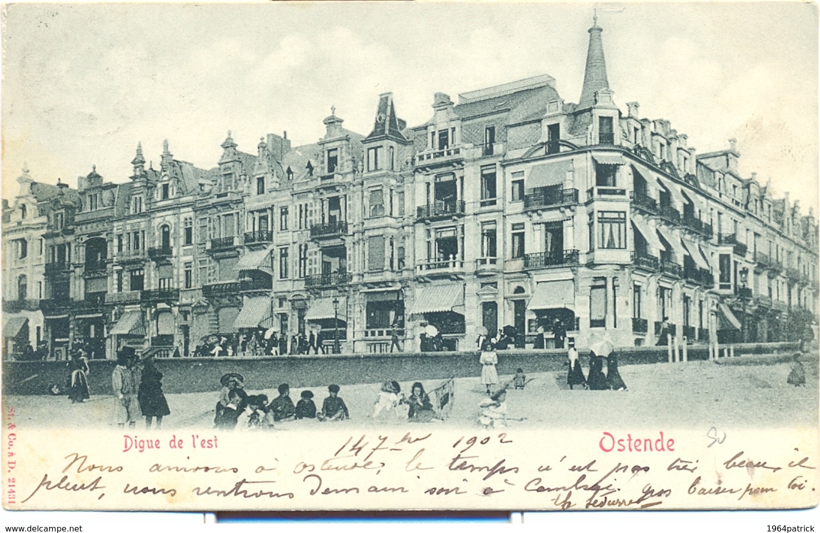 OOSTENDE 1902    OSTENDE  DIGUE DE L' EST - Oostende