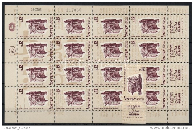 ** 1963 Halbanon &uacute;js&aacute;g Teljes &iacute;v + 1 Tabos B&eacute;lyeg / Sheet + Stamp With Tab Mi 286 - Otros & Sin Clasificación