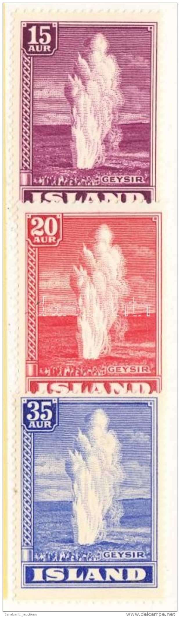 ** * 1938 Gejz&iacute;r Mi 193 Postatiszta + 194-195 Falcos - Altri & Non Classificati