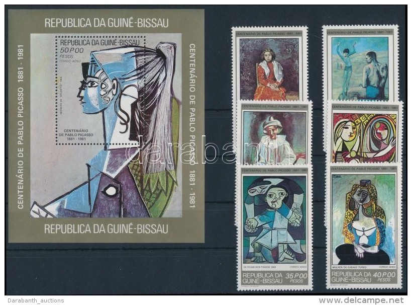 ** 1981 Picasso Sz&uuml;let&eacute;s&eacute;nek 100. &eacute;vfordul&oacute;ja Sor Mi 602-607 + Blokk 201 A - Otros & Sin Clasificación