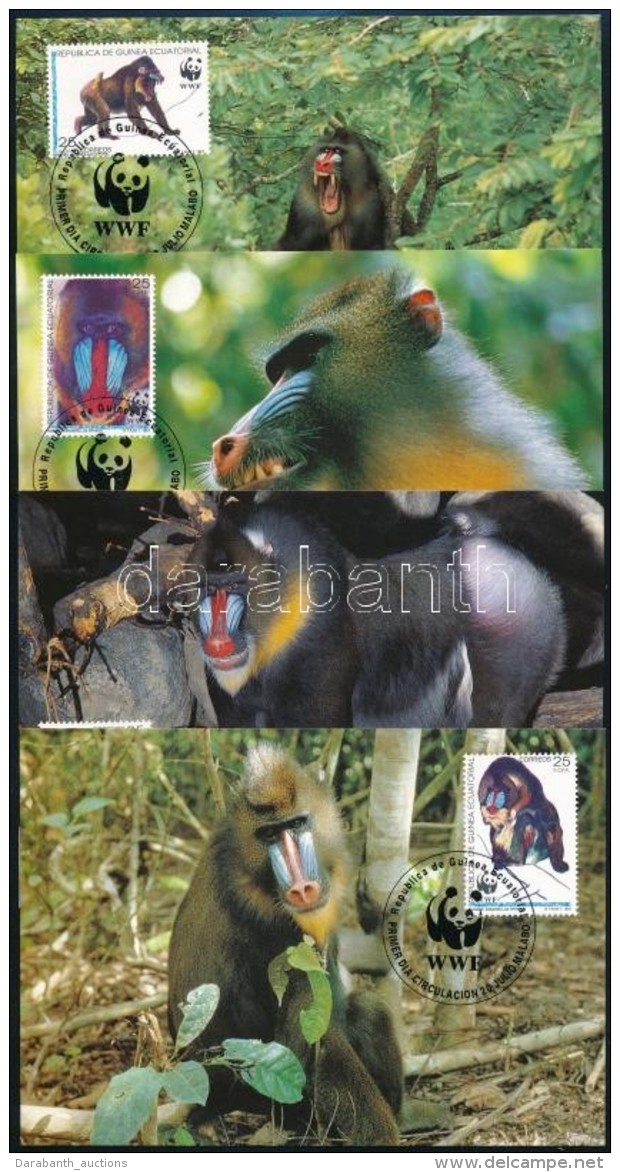 1991 WWF: Mandrill Sor Mi 1731-1734 4 Db CM-en - Andere & Zonder Classificatie