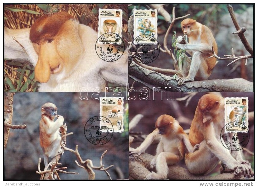 1991 WWF Borne&oacute;i Nagyorr&uacute;majom 4 CM-en Mi 430-433 - Altri & Non Classificati