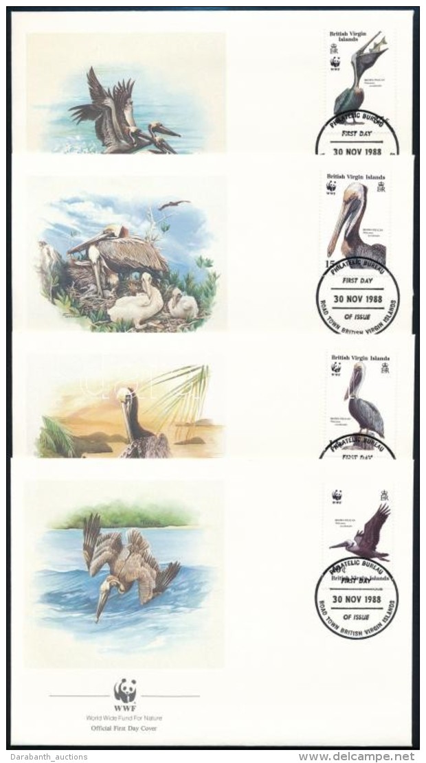 1988 WWF Pelik&aacute;n Sor Mi 637-640 4 Db Fdc-n - Andere & Zonder Classificatie