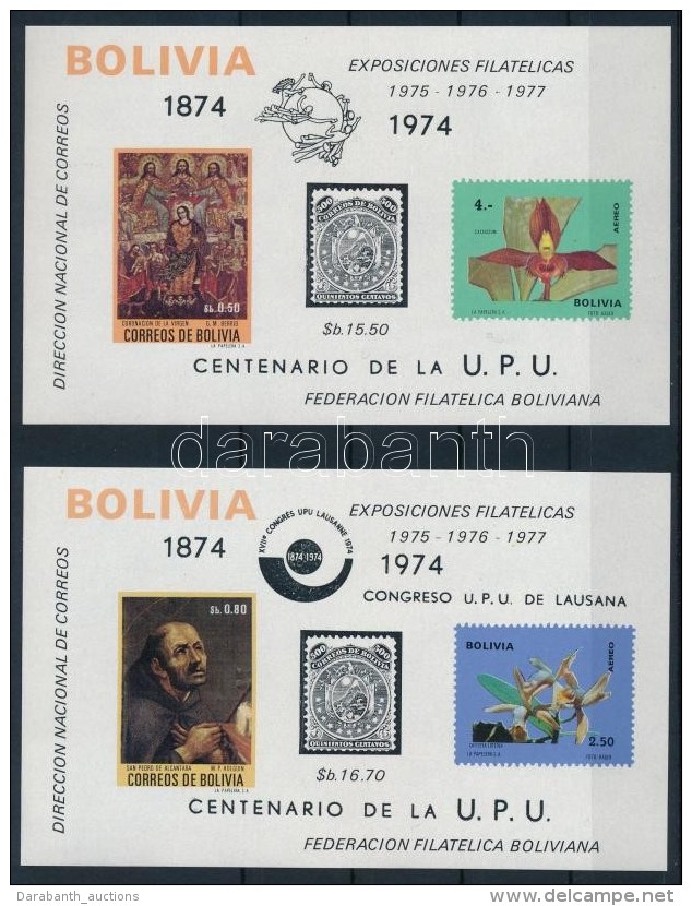 ** 1974 100 &eacute;ves Az UPU; B&eacute;lyegki&aacute;ll&iacute;t&aacute;s 2 Klf Blokk Mi 45-46 - Altri & Non Classificati