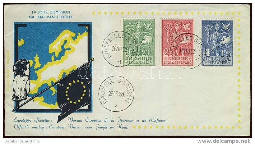 1953 Eur&oacute;pai Ifj&uacute;s&aacute;gi Iroda Mi 976-978 FDC - Andere & Zonder Classificatie