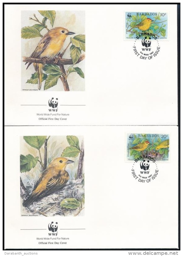 1990 WWF: S&aacute;rga Posz&aacute;ta Sor Mi 770-773 4 Db FDC-n - Otros & Sin Clasificación