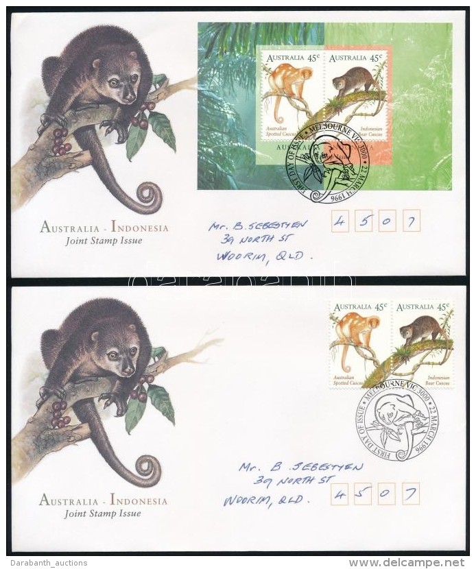 1996 Kuszkuszok P&aacute;r Mi 1540-1541 + Blokk Mi 21 2 Db FDC-n - Altri & Non Classificati