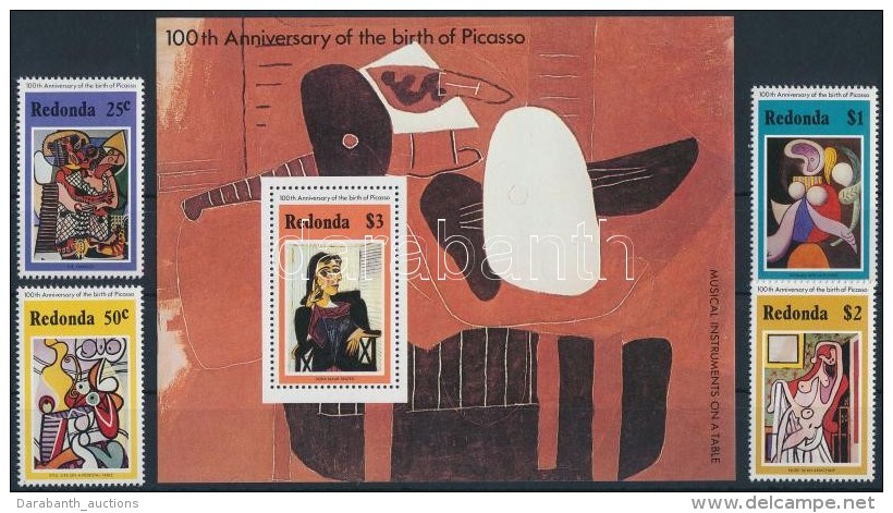 ** 1981 Picasso Sz&uuml;let&eacute;s&eacute;nek 100. &eacute;vfordul&oacute;ja Sor Mi 76-79 + Blokk 12 - Otros & Sin Clasificación