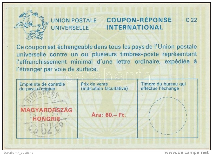 1988 Nemzetk&ouml;zi V&aacute;laszd&iacute;jszelv&eacute;ny, 60Ft / International Reply Coupon - Andere & Zonder Classificatie