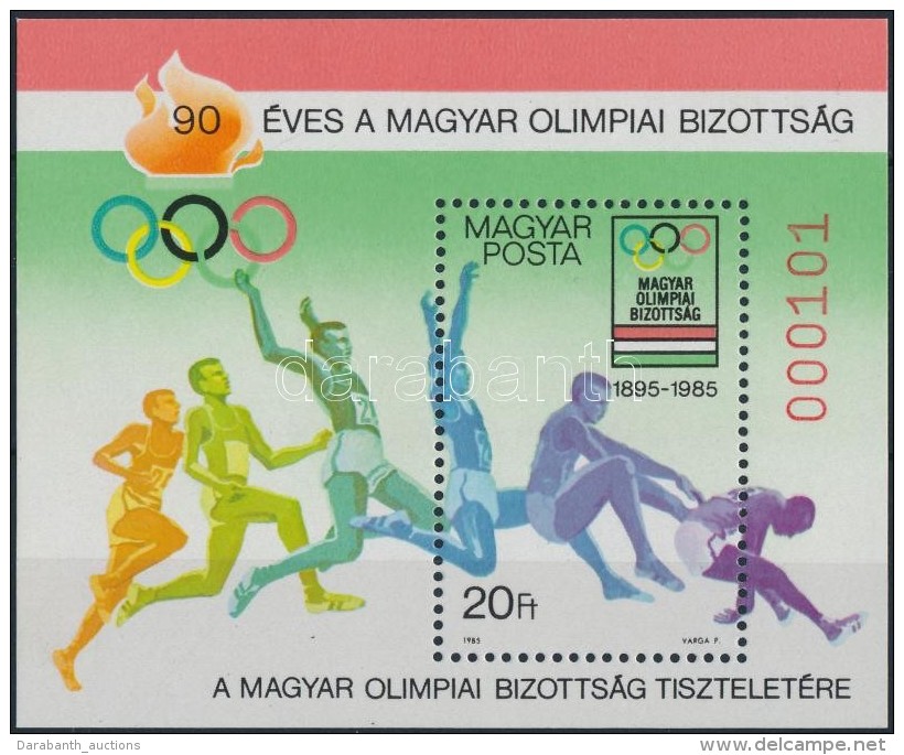 ** 1985 90 &eacute;ves A Magyar Olimpiai Bizotts&aacute;g Aj&aacute;nd&eacute;k Blokk / Mi Block 175 Present Of The... - Autres & Non Classés