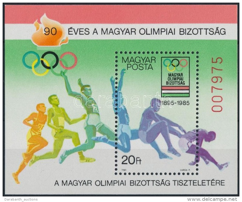 ** 1985 90 &eacute;ves A Magyar Olimpiai Bizotts&aacute;g Aj&aacute;nd&eacute;k Blokk / Mi Block 175 Present Of The... - Otros & Sin Clasificación