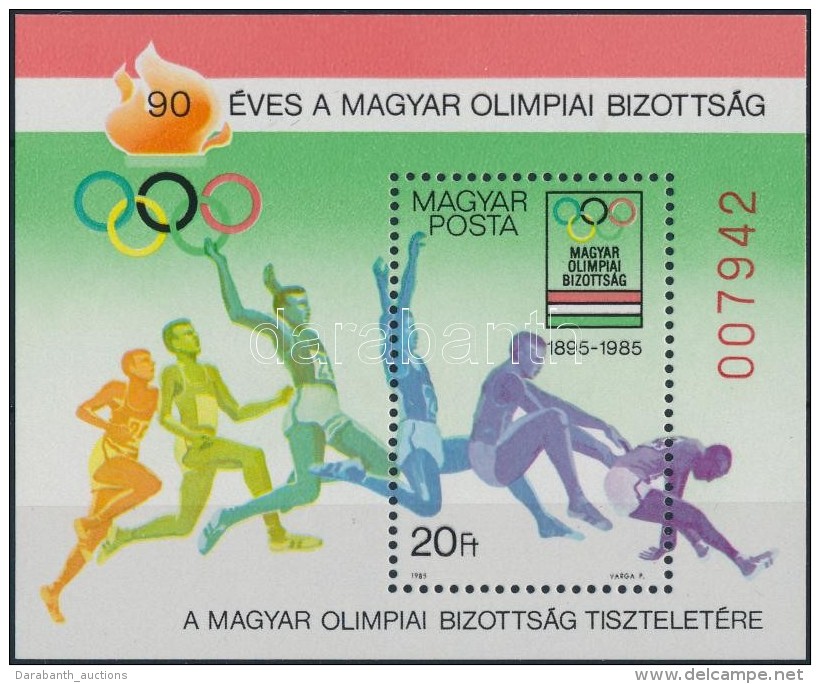 ** 1985 90 &eacute;ves A Magyar Olimpiai Bizotts&aacute;g Aj&aacute;nd&eacute;k Blokk / Mi Block 175 Present Of The... - Andere & Zonder Classificatie