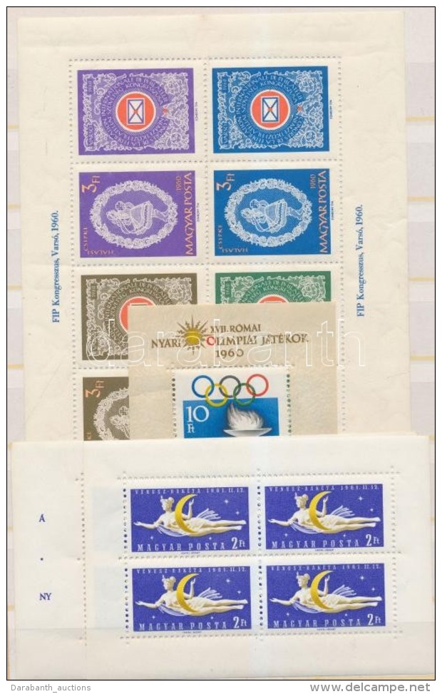 ** 1960 Olimpia (I) Blokk, FIP (II) Blokk + 1961 V&eacute;nusz-rak&eacute;ta &eacute;s &Aacute;NY Kis&iacute;v... - Altri & Non Classificati