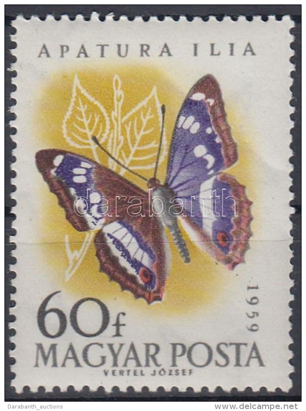 ** 1959 Lepke 60f Lepkesz&aacute;rnyon KettÅ‘s Feh&eacute;r Cs&iacute;k (6.000) - Altri & Non Classificati