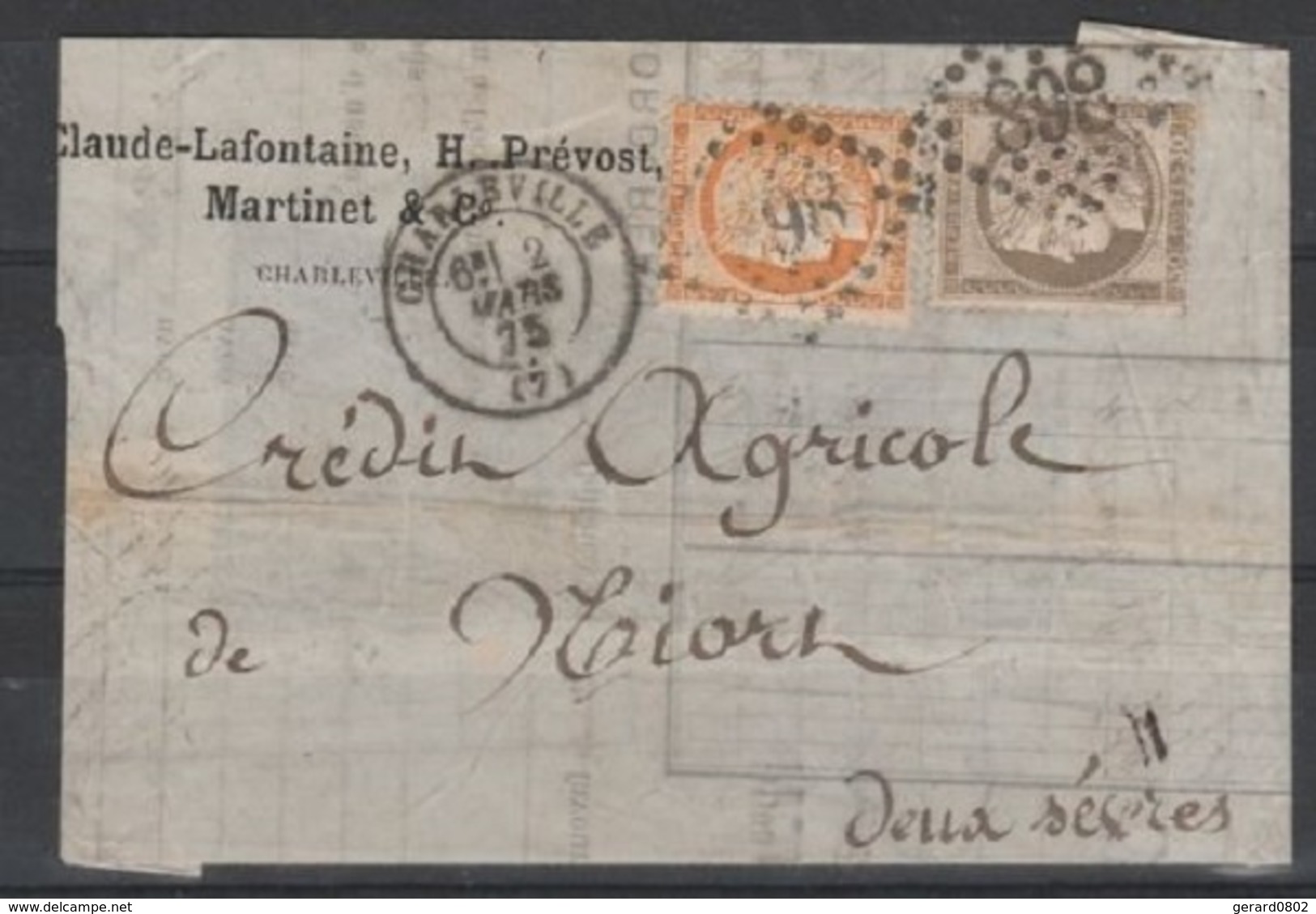 N°38 + N° 56 Avec Inscription Lafontaine Au Verso Sur Fragment - 1849-1876: Période Classique