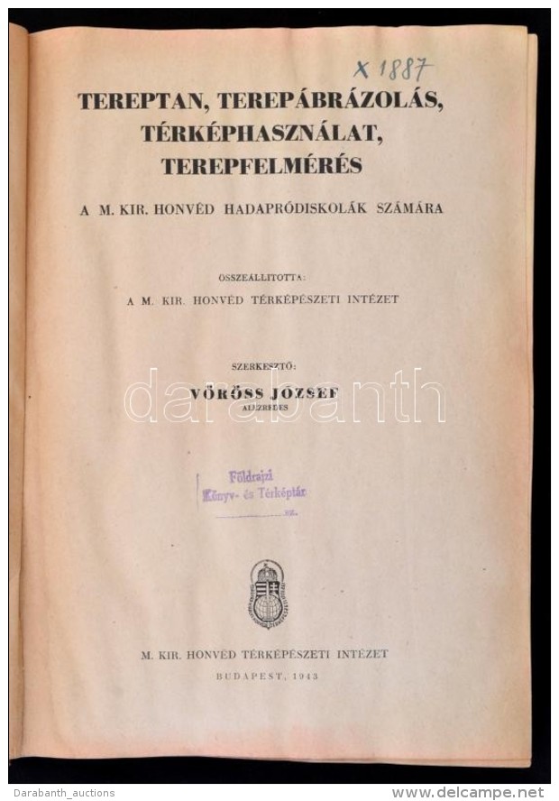 V&ouml;r&ouml;s J&oacute;zsef: Tereptan, Terep&aacute;br&aacute;zol&aacute;s, T&eacute;rk&eacute;phaszn&aacute;lat,... - Non Classificati