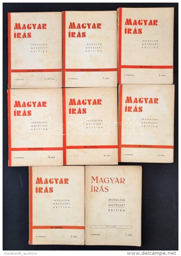 1937 Magyar &Iacute;r&aacute;s. Irodalomi, MÅ±v&eacute;szeti, Kritikai T&aacute;rsadalmi Foly&oacute;irat &eacute;s... - Non Classificati