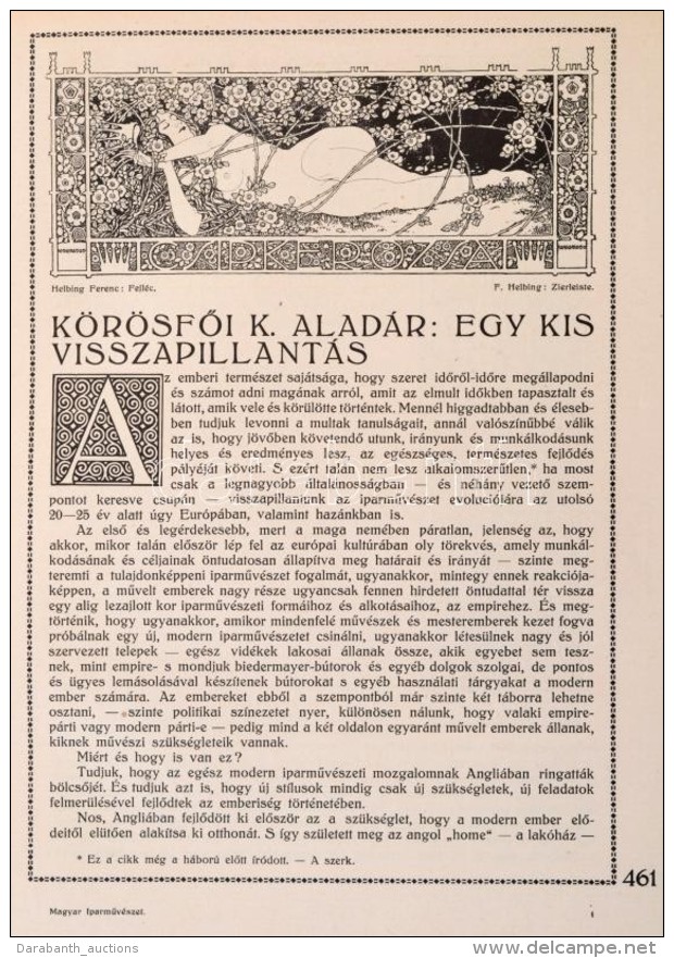 1908-1918 Kollig&aacute;tum Az IparmÅ±v&eacute;szet K&uuml;l&ouml;nf&eacute;le Sz&aacute;mainak... - Non Classificati