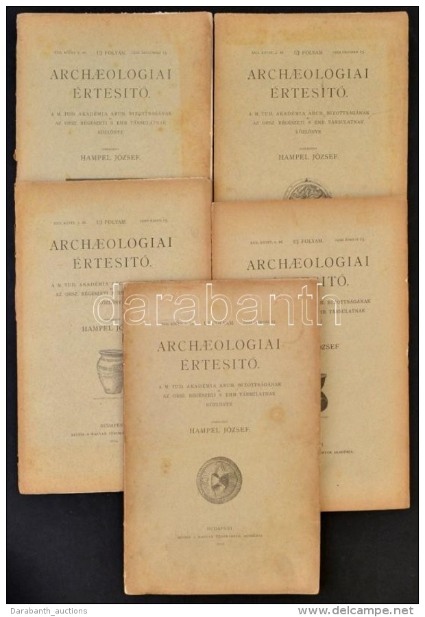 1902 Archaeologiai &Eacute;rtes&iacute;tÅ‘. XXII. K&ouml;tet 1-5. Sz&aacute;m. Szerk.: Hampel J&oacute;zsef. Bp.,... - Non Classificati