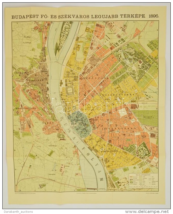 Budapest T&eacute;rk&eacute;pe 1896-ban, K&eacute;sz&iacute;tette:  Homolka J&oacute;zsef, REPRINT!, BetÅ±rendes... - Altri & Non Classificati