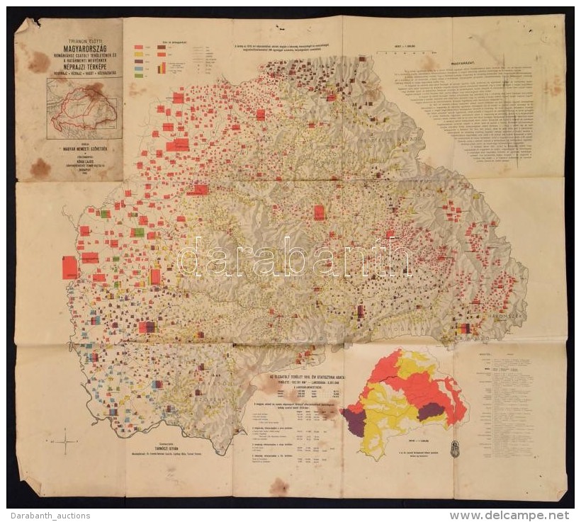 1940 Trianon ElÅ‘tti Magyarorsz&aacute;g Rom&aacute;ni&aacute;hoz Csatolt Ter&uuml;let&eacute;nek &eacute;s A... - Other & Unclassified