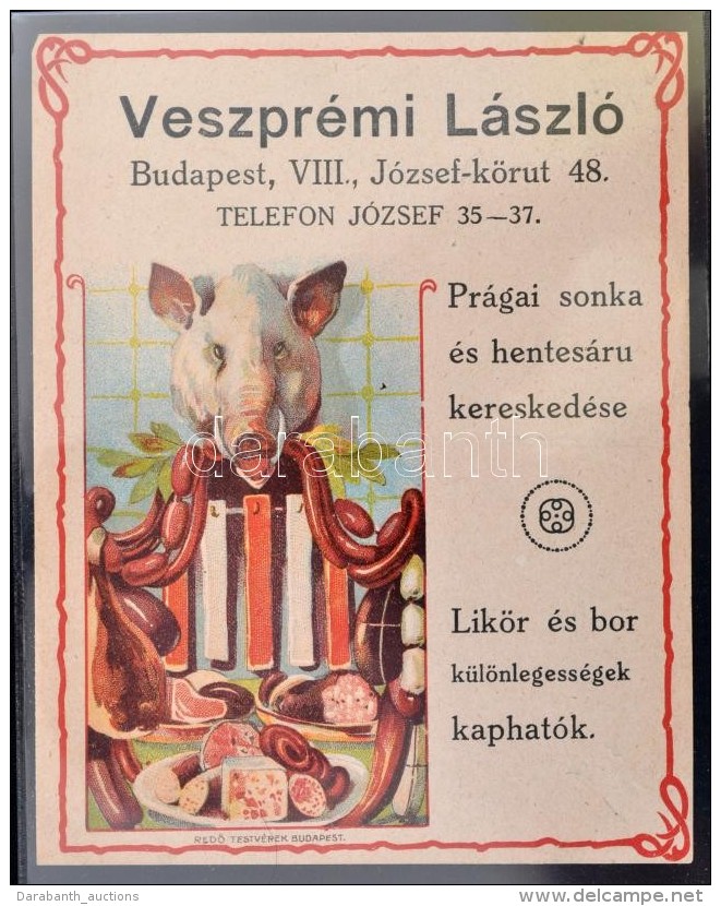 Cca 1910 Dekorat&iacute;v Litho &eacute;lelmiszerbolt Rekl&aacute;m - Pubblicitari