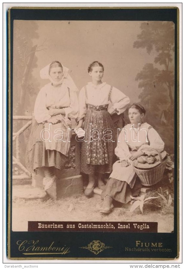 1890 Veglia Parasztl&aacute;nyok A Castelmuschio SzigetrÅ‘l / Cca 1880 Italy Peasant Girls From The  Castelmuschio... - Autres & Non Classés