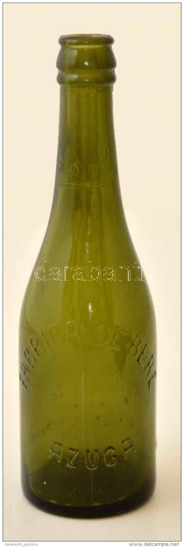 1940 Azuga Felirat&uacute; Rom&aacute;n S&ouml;r&ouml;s&uuml;veg, M: 23 Cm / Vintage Romanian Beer Bottle - Vetro & Cristallo