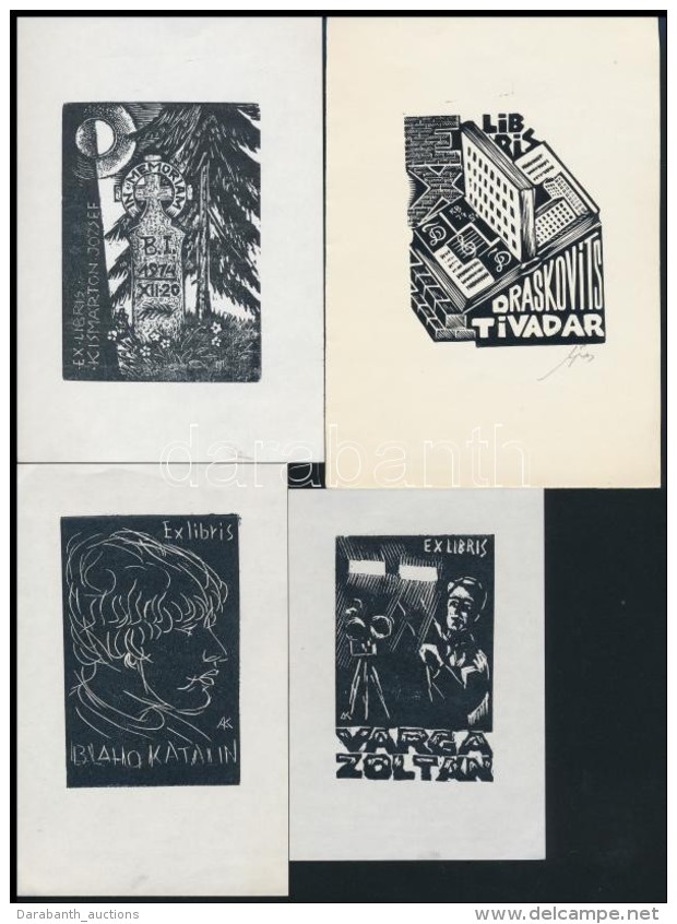 8 Db Jelzett Magyar Ex Libris / 8 Signed Hungraian Ex Libris Bookplates - Andere & Zonder Classificatie