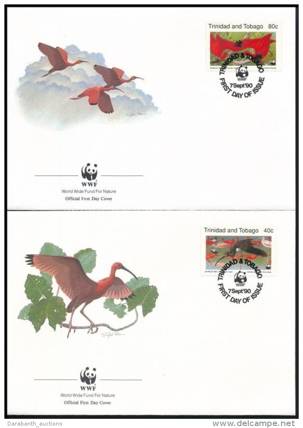 1990 WWF: Skarl&aacute;tbalta, Mad&aacute;r Sor Mi 596-599 4 Db FDC-n - Otros & Sin Clasificación