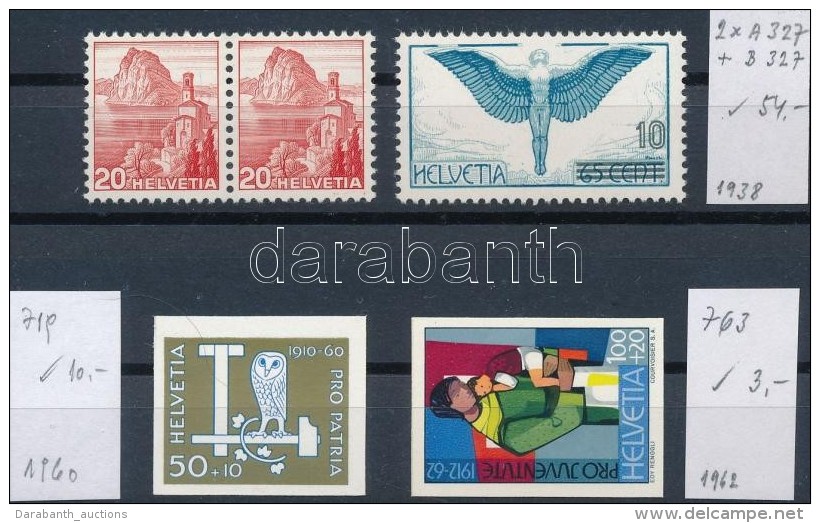 ** 1938-1962 Blokkb&oacute;l Kiv&aacute;gott B&eacute;lyegek Mi A 327 (2 Db) + 719 + 763 Stecklapon (Mi EUR 67,-) - Altri & Non Classificati