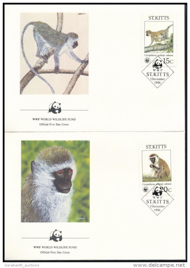 1986 WWF: Majom Sor Mi 184-187 4 Db FDC-n - Otros & Sin Clasificación