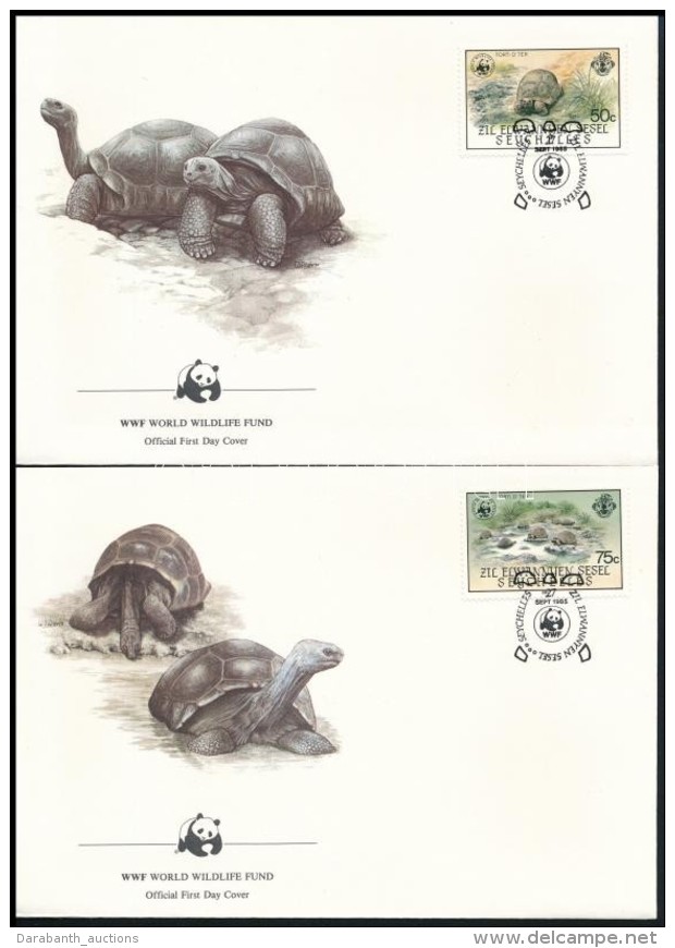 1985 WWF: Aldabrai &oacute;ri&aacute;steknÅ‘s Sor Mi 104-107 4 Db FDC-n - Otros & Sin Clasificación