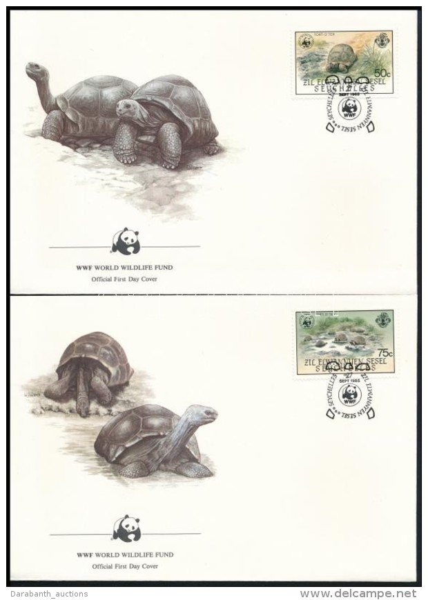 1985 WWF: Aldabrai &oacute;ri&aacute;steknÅ‘s Sor Mi 104-107 4 Db FDC-n - Altri & Non Classificati