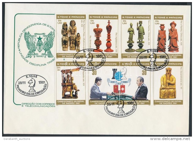 1981 Sakk VB 2 N&eacute;gyescs&iacute;k Mi 703-710 A + 8 Blokk (k&ouml;zt&uuml;k Sor Blokk Form&aacute;ban + 1... - Altri & Non Classificati