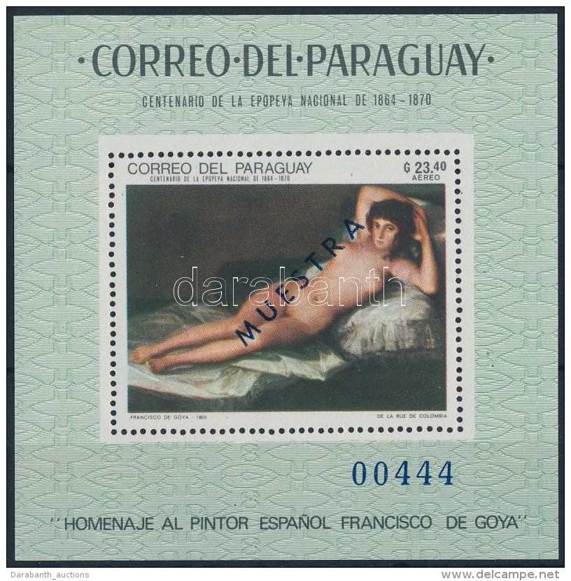 ** 1969 Goya: Festm&eacute;ny Blokk Mi 132 MUESTRA - Otros & Sin Clasificación