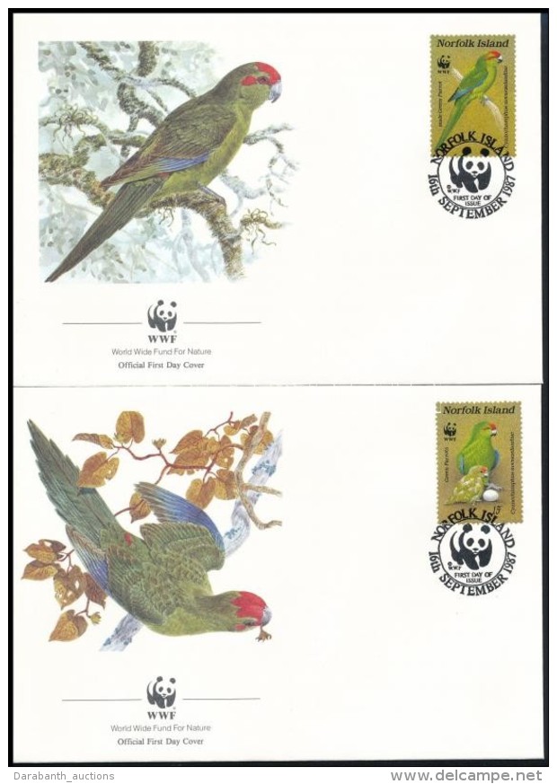 1987 WWF: Papag&aacute;j Sor Mi 421-424 4 Db FDC-n - Andere & Zonder Classificatie