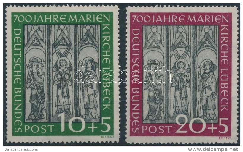 ** 1951 Marienkirche L&uuml;beck Sor / Set Mi 139-140 - Otros & Sin Clasificación