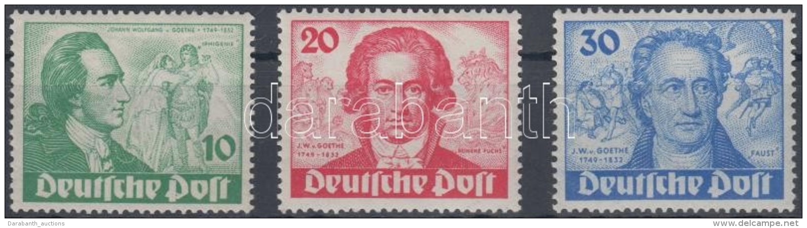 ** 1949 200 &eacute;ve Sz&uuml;letett Goethe Sor Mi 61-63 - Otros & Sin Clasificación