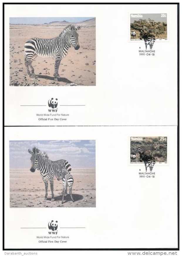 1991 WWF Zebra Sor Mi 702-705 4 Db FDC-n - Otros & Sin Clasificación