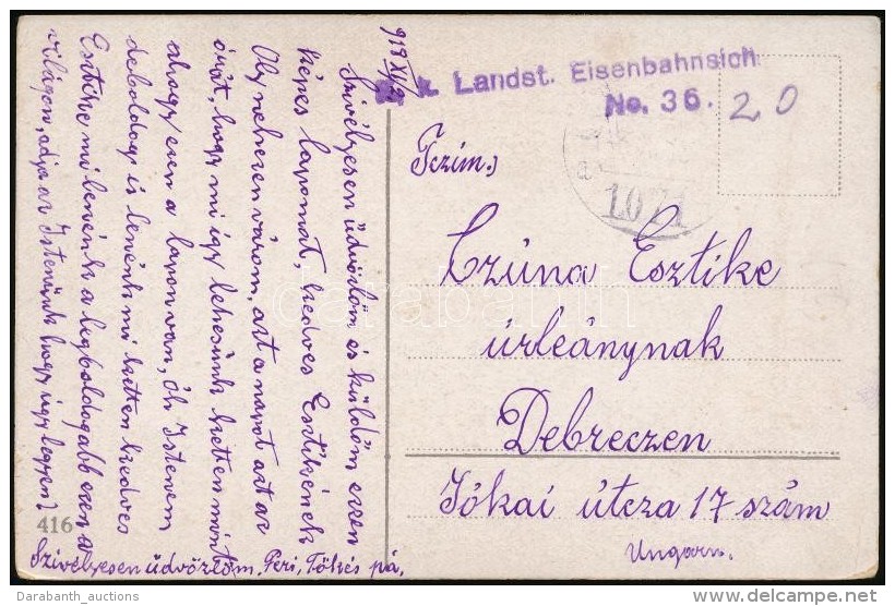 1918 T&aacute;bori Posta K&eacute;peslap Rom&aacute;ni&aacute;b&oacute;l / Field Postcard From Romania 'K.k.... - Otros & Sin Clasificación